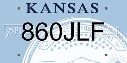 860JLF Kansas License Plate