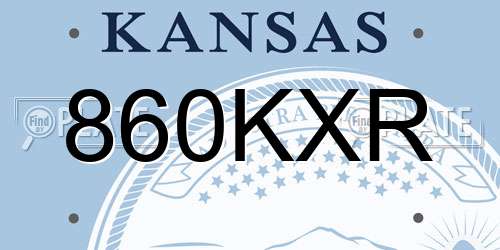860KXR Kansas License Plate