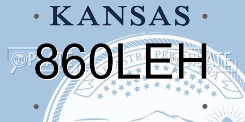 860LEH Kansas License Plate