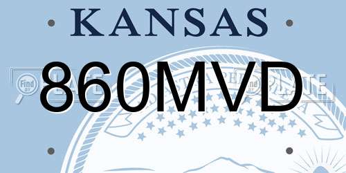860MVD Kansas License Plate