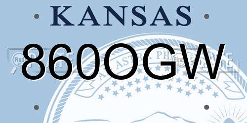 860OGW Kansas License Plate