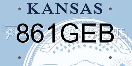 861GEB Kansas License Plate
