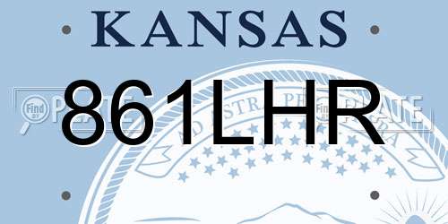 861LHR Kansas License Plate