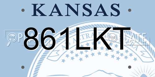 861LKT Kansas License Plate