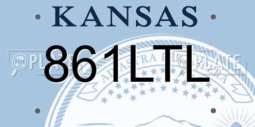 861LTL Kansas License Plate