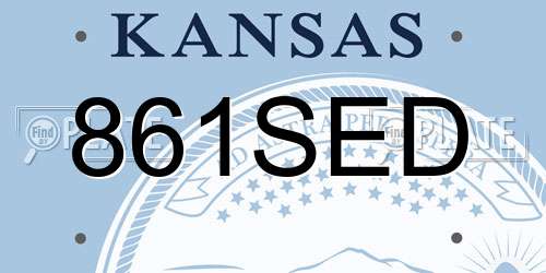 861SED Kansas License Plate