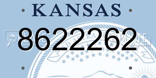 8622262 Kansas License Plate