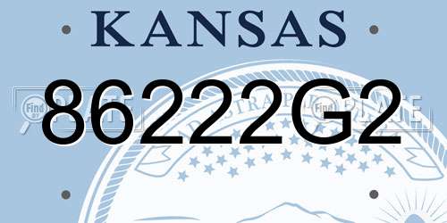 86222G2 Kansas License Plate