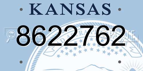 8622762 Kansas License Plate