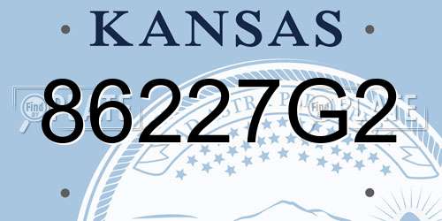 86227G2 Kansas License Plate