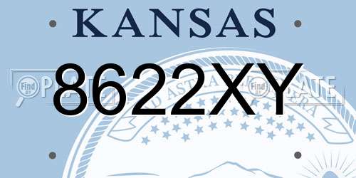 8622XY Kansas License Plate