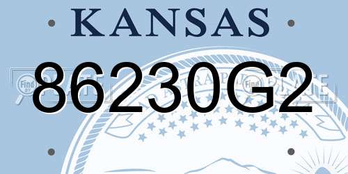 86230G2 Kansas License Plate