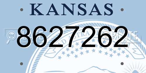 8627262 Kansas License Plate