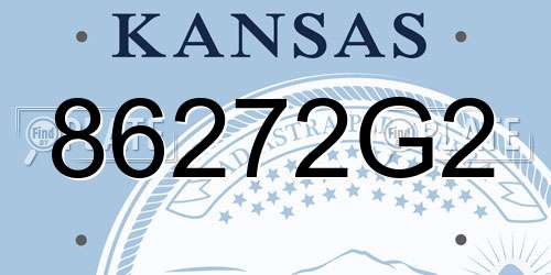 86272G2 Kansas License Plate