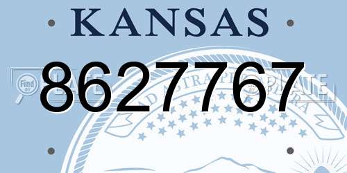 8627767 Kansas License Plate
