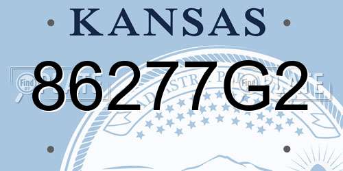86277G2 Kansas License Plate