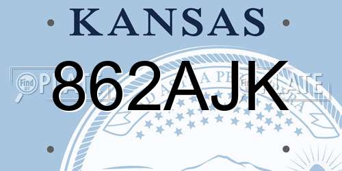 862AJK Kansas License Plate