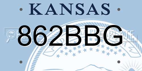 862BBG Kansas License Plate