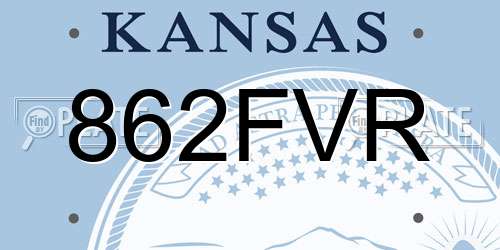 862FVR Kansas License Plate