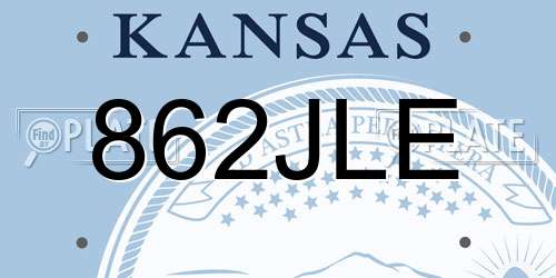 862JLE Kansas License Plate