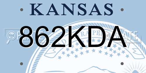 862KDA Kansas License Plate