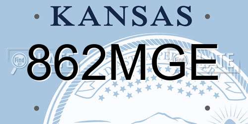 862MGE Kansas License Plate