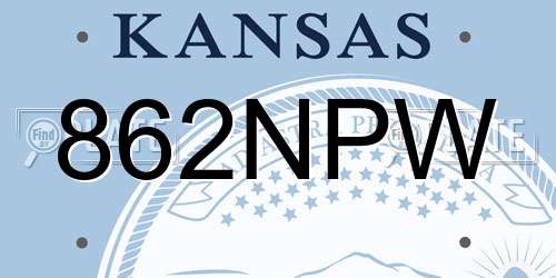862NPW Kansas License Plate