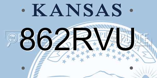 862RVU Kansas License Plate