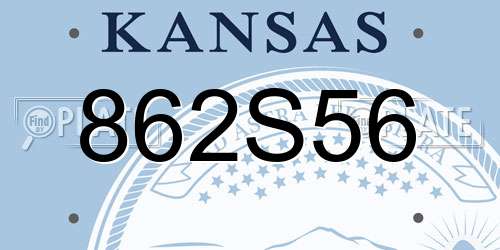 862S56 Kansas License Plate
