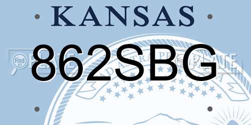 862SBG Kansas License Plate