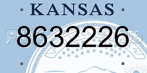 8632226 Kansas License Plate
