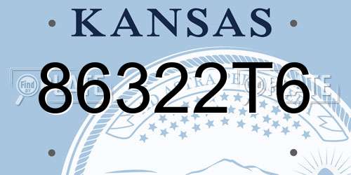 86322T6 Kansas License Plate