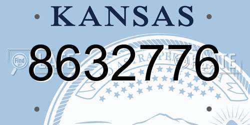 8632776 Kansas License Plate