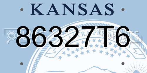 86327T6 Kansas License Plate