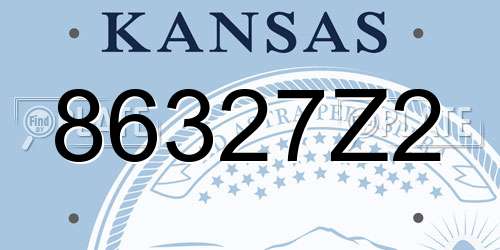 86327Z2 Kansas License Plate