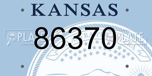 86370 Kansas License Plate