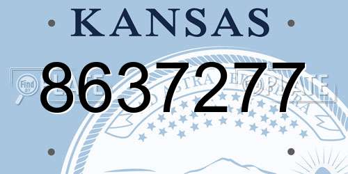 8637277 Kansas License Plate