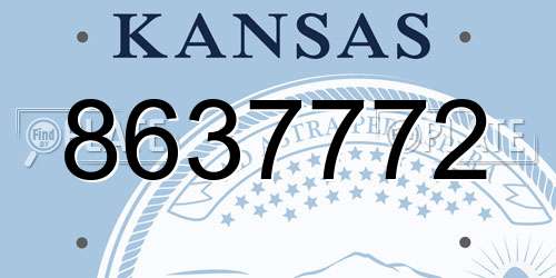 8637772 Kansas License Plate