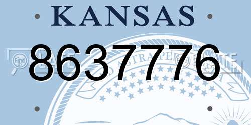 8637776 Kansas License Plate