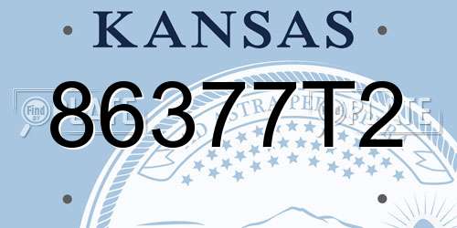 86377T2 Kansas License Plate