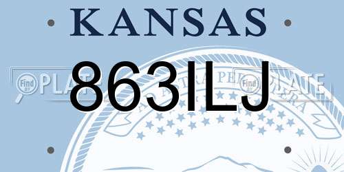 863ILJ Kansas License Plate