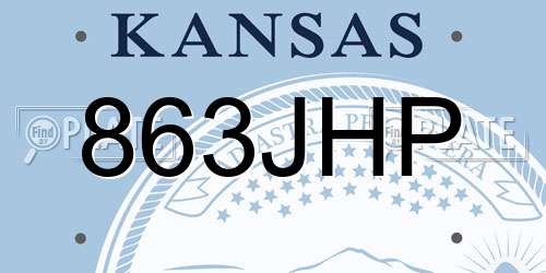 863JHP Kansas License Plate