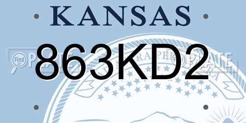 863KD2 Kansas License Plate