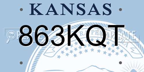 863KQT Kansas License Plate