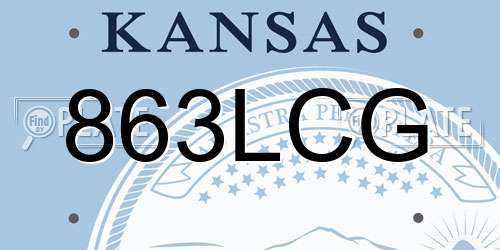 863LCG Kansas License Plate