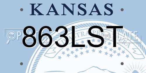 863LST Kansas License Plate
