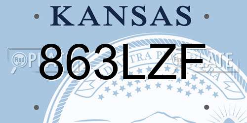 863LZF Kansas License Plate