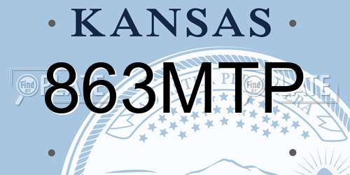 863MTP Kansas License Plate