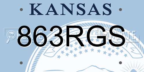 863RGS Kansas License Plate