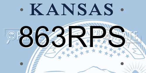 863RPS Kansas License Plate